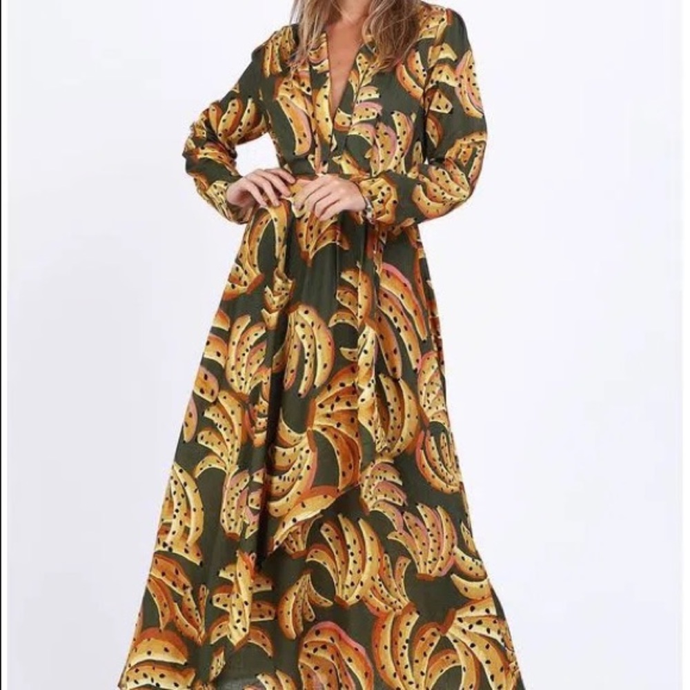 NWT FarmRio Chuva de Banana Dress - Picture 4 of 6